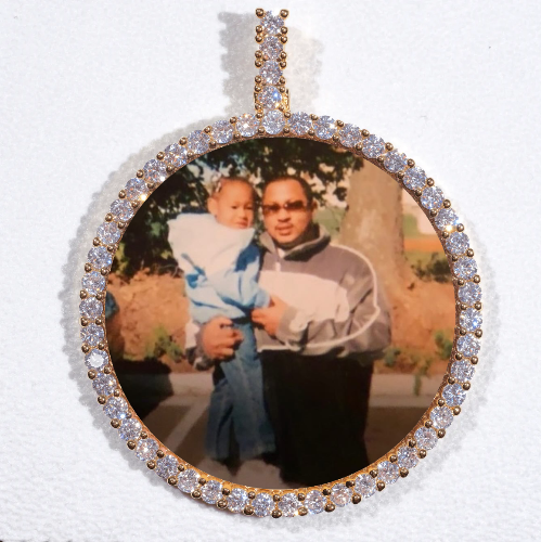 LARGE 3D CIRCLE CUSTOM PICTURE PENDANT