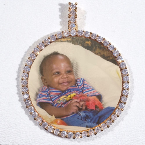 LARGE 3D CIRCLE CUSTOM PICTURE PENDANT