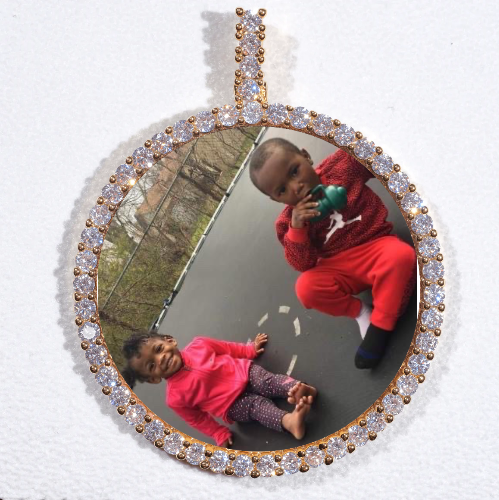 LARGE 3D CIRCLE CUSTOM PICTURE PENDANT