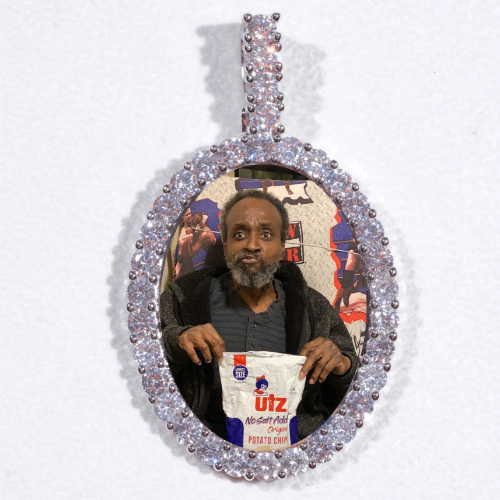 Large 3D Oval Custom Picture Pendant