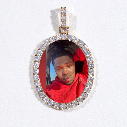 3D Oval Custom Picture Pendant