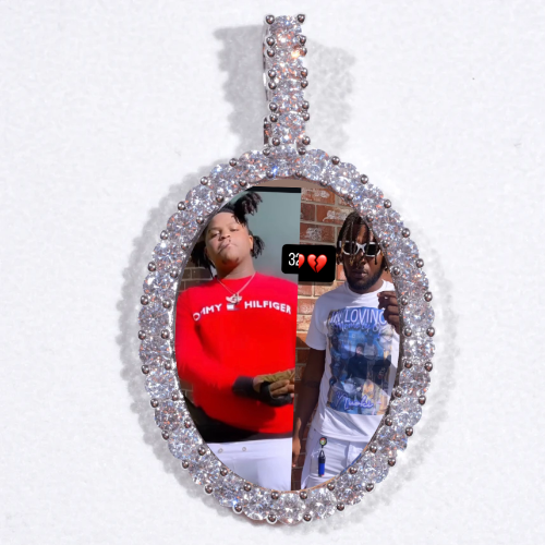 Large 3D Oval Custom Picture Pendant
