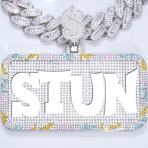 CUSTOM LETTER NECKLACE 3D COLORFUL SQUARE