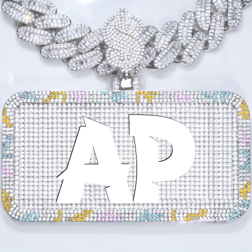 CUSTOM LETTER NECKLACE 3D COLORFUL SQUARE