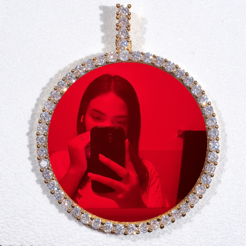 LARGE 3D CIRCLE CUSTOM PICTURE PENDANT
