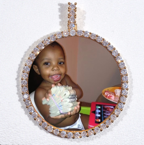 LARGE 3D CIRCLE CUSTOM PICTURE PENDANT