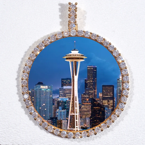 LARGE 3D CIRCLE CUSTOM PICTURE PENDANT