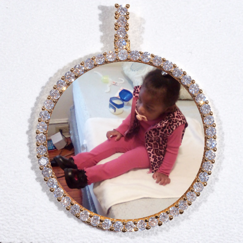 LARGE 3D CIRCLE CUSTOM PICTURE PENDANT