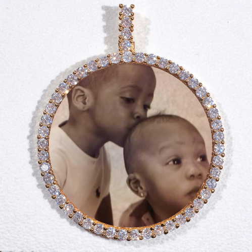 LARGE 3D CIRCLE CUSTOM PICTURE PENDANT