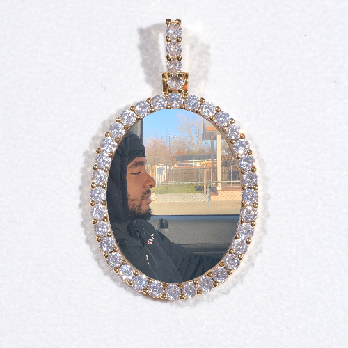 3D Oval Custom Picture Pendant