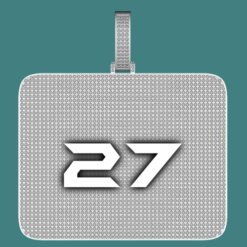CUSTOM LETTER NECKLACE 3D BIG SQUARE