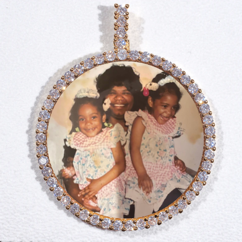 LARGE 3D CIRCLE CUSTOM PICTURE PENDANT