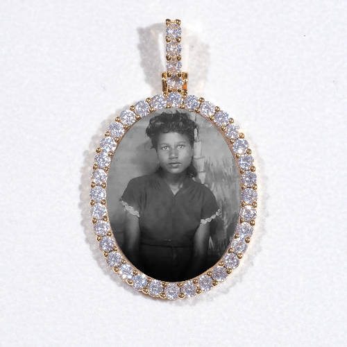 3D Oval Custom Picture Pendant