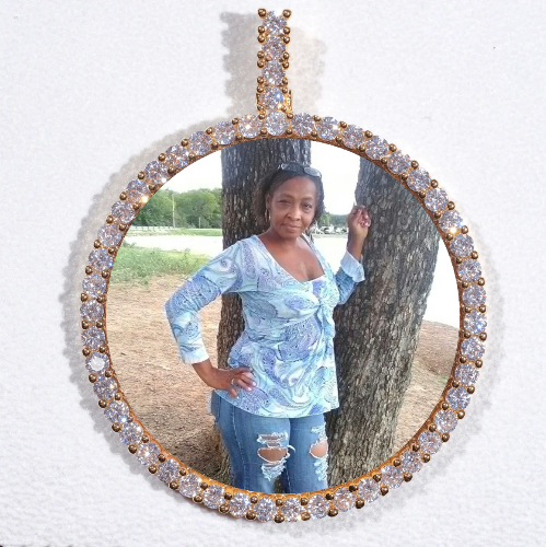 LARGE 3D CIRCLE CUSTOM PICTURE PENDANT
