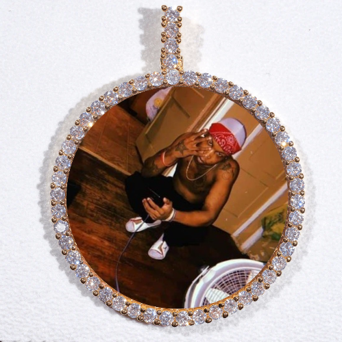 LARGE 3D CIRCLE CUSTOM PICTURE PENDANT