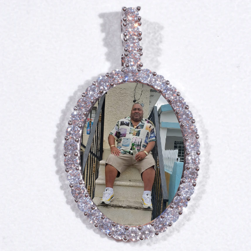 Large 3D Oval Custom Picture Pendant