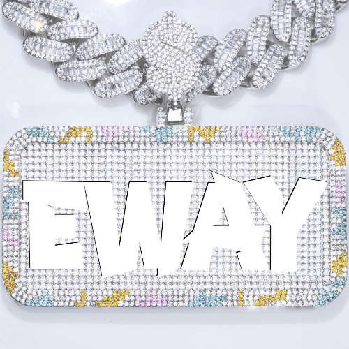 CUSTOM LETTER NECKLACE 3D COLORFUL SQUARE