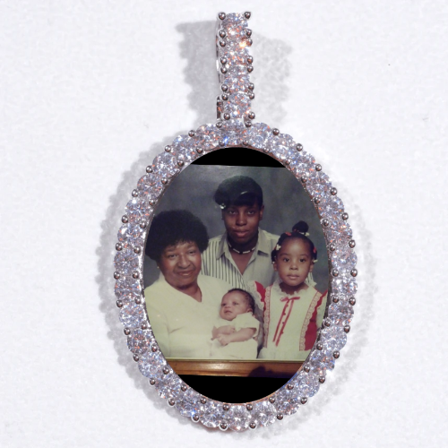Large 3D Oval Custom Picture Pendant
