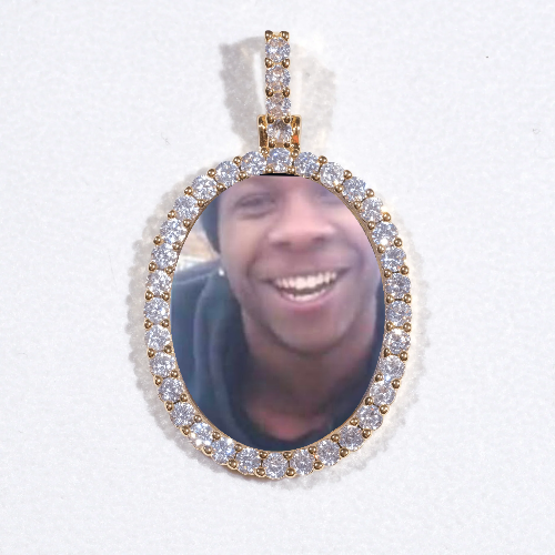 3D Oval Custom Picture Pendant