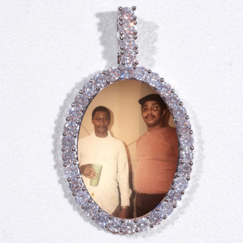 Large 3D Oval Custom Picture Pendant