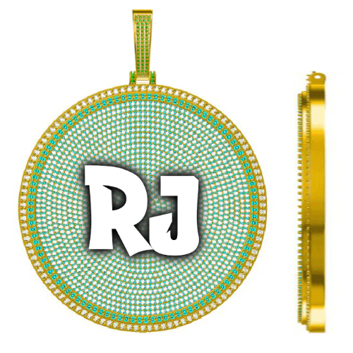 CUSTOM LETTER NECKLACE 3D BIG DISC