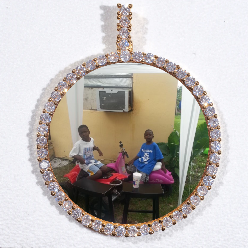 LARGE 3D CIRCLE CUSTOM PICTURE PENDANT