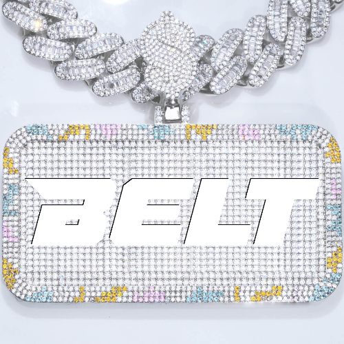 CUSTOM LETTER NECKLACE 3D COLORFUL SQUARE