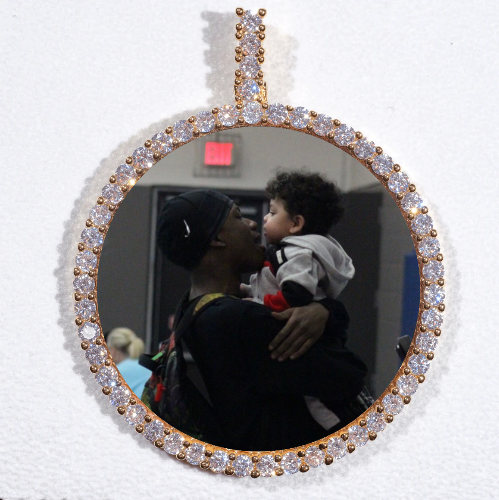 LARGE 3D CIRCLE CUSTOM PICTURE PENDANT
