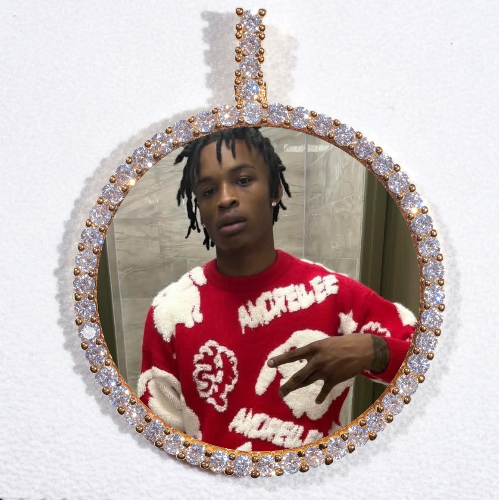 LARGE 3D CIRCLE CUSTOM PICTURE PENDANT