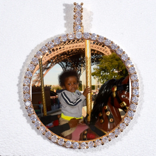 LARGE 3D CIRCLE CUSTOM PICTURE PENDANT