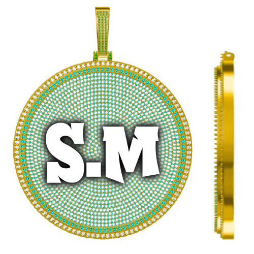 CUSTOM LETTER NECKLACE 3D BIG DISC