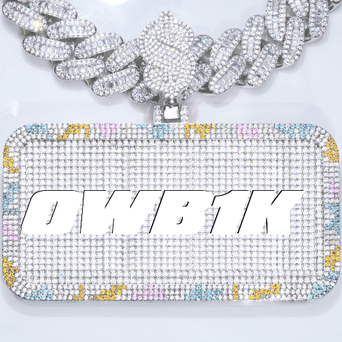 CUSTOM LETTER NECKLACE 3D COLORFUL SQUARE