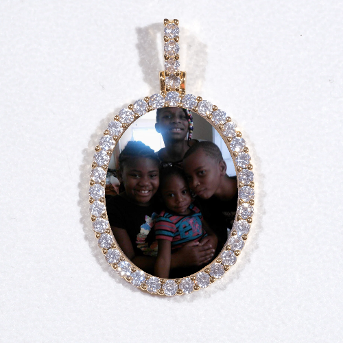 3D Oval Custom Picture Pendant
