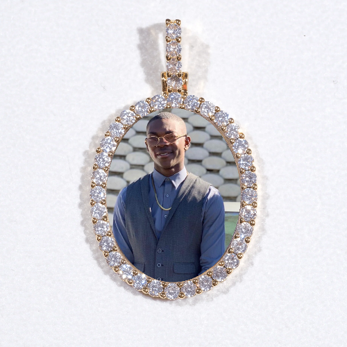 3D Oval Custom Picture Pendant