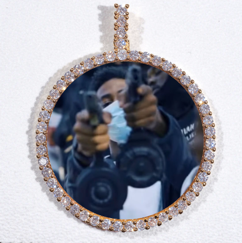 LARGE 3D CIRCLE CUSTOM PICTURE PENDANT
