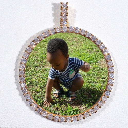 LARGE 3D CIRCLE CUSTOM PICTURE PENDANT