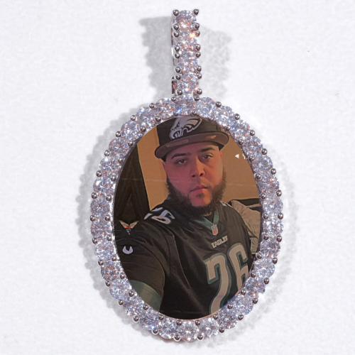 Large 3D Oval Custom Picture Pendant