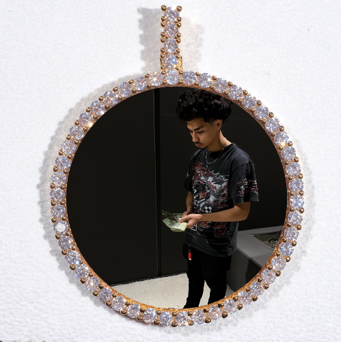 LARGE 3D CIRCLE CUSTOM PICTURE PENDANT