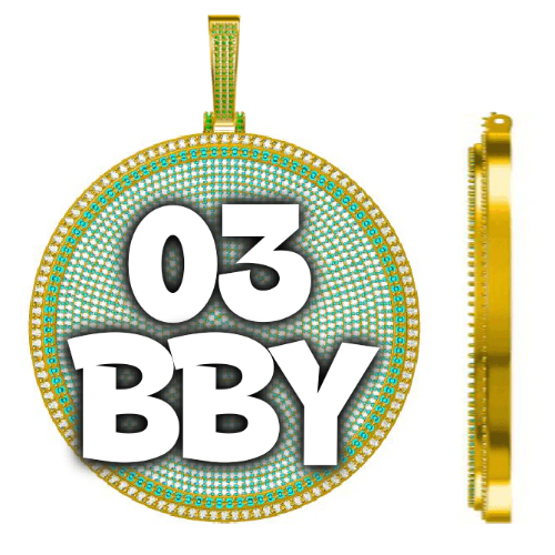 CUSTOM LETTER NECKLACE 3D BIG DISC