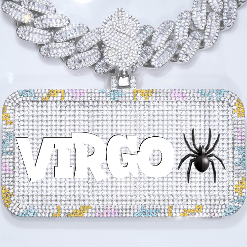 CUSTOM LETTER NECKLACE 3D COLORFUL SQUARE