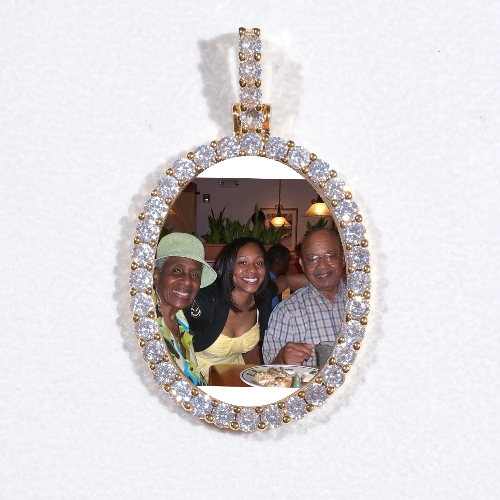 3D Oval Custom Picture Pendant
