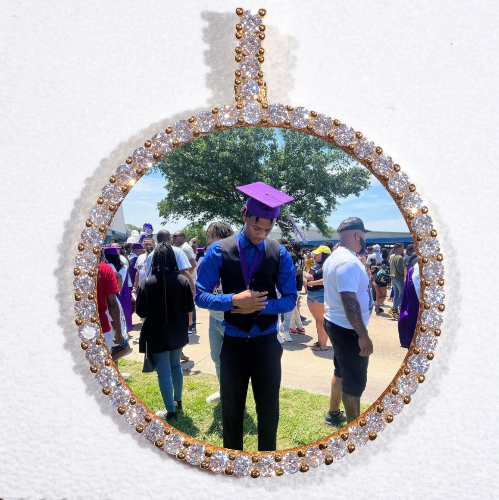 LARGE 3D CIRCLE CUSTOM PICTURE PENDANT