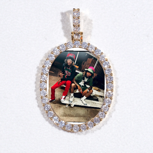 3D Oval Custom Picture Pendant