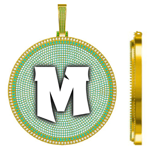 CUSTOM LETTER NECKLACE 3D BIG DISC