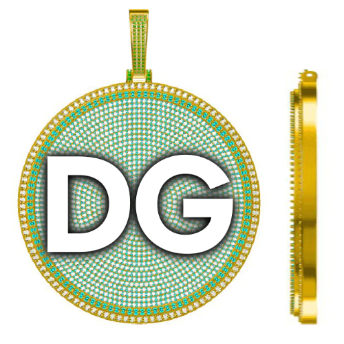 CUSTOM LETTER NECKLACE 3D BIG DISC