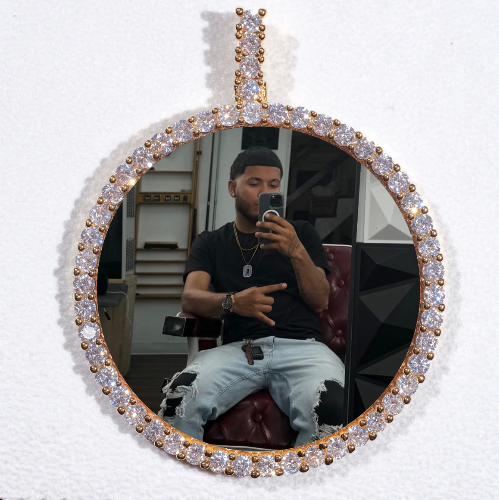 LARGE 3D CIRCLE CUSTOM PICTURE PENDANT