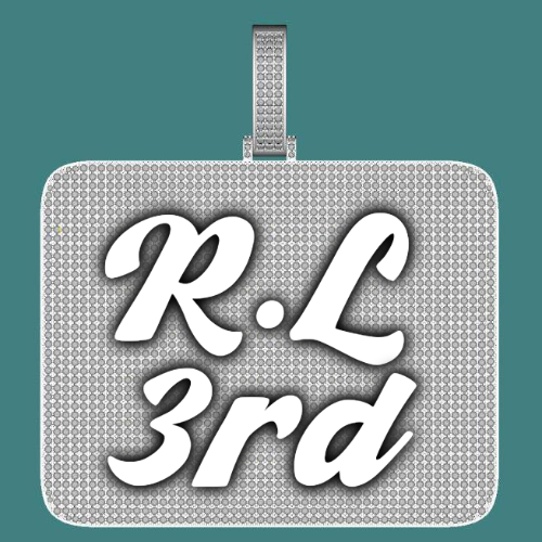 CUSTOM LETTER NECKLACE 3D BIG SQUARE