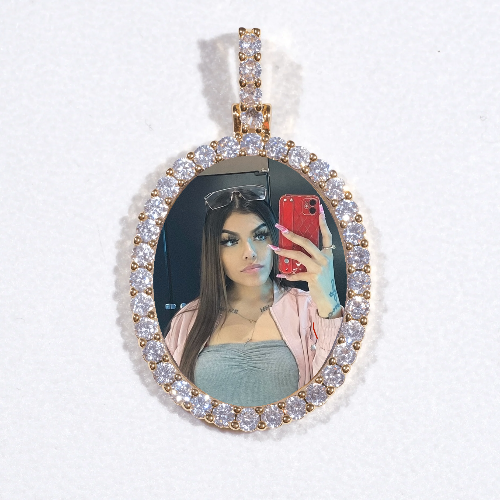 3D Oval Custom Picture Pendant