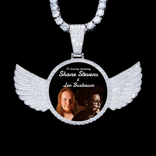 925S & VVS Moissanite 3D Wing Custom Picture Pendant