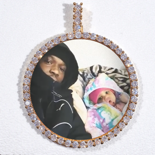 LARGE 3D CIRCLE CUSTOM PICTURE PENDANT